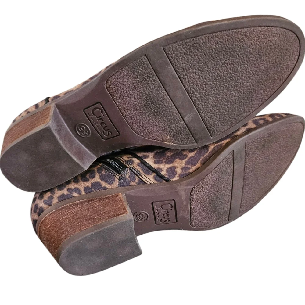 Sam Edelman Circus Preston Leopard Print Ankle Booties 9.5
